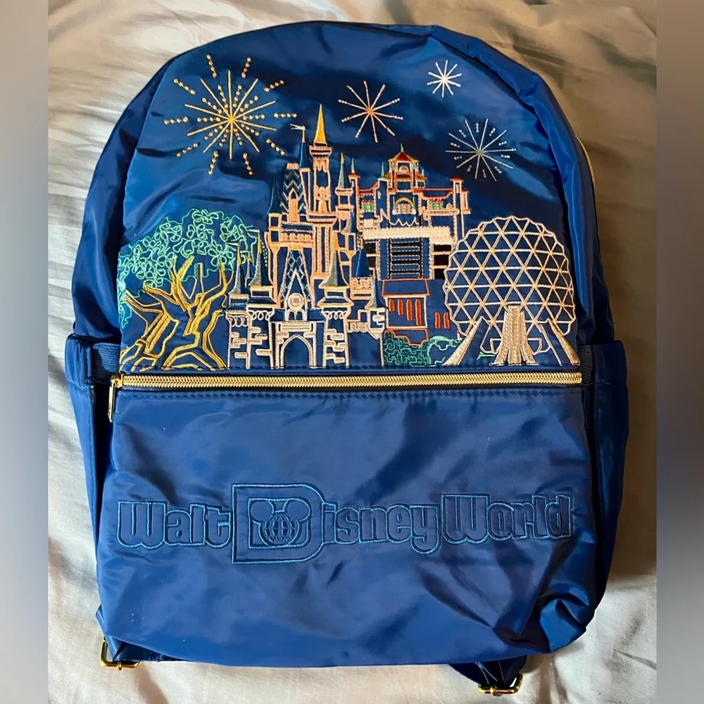 Walt Disney World Four Park Icons Blue Full Size Backpack New with tag